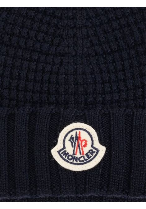 Berretto In Lana Blu Con Orecchie Da Orsacchiotto MONCLER ENFANT | 951-3B00008 M1131742